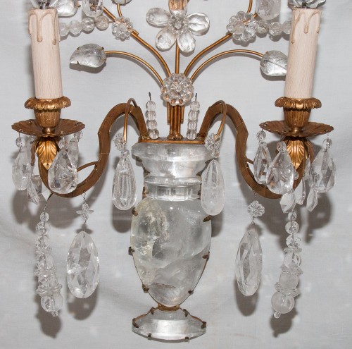 Années 50-60 - Paire d'Appliques en cristal de roche Maison Baguès Circa 1960