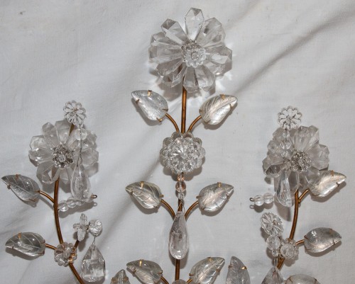 Antiquités - Paire d'Appliques en cristal de roche Maison Baguès Circa 1960