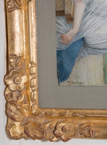 A Philippon Simonet (1862-1926) - Portrait d'une jeune élégante, datée 1910 - Galerie Lauretta