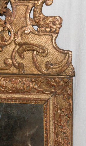 Régence - Miroir en bois sculpté et doré Époque Régence