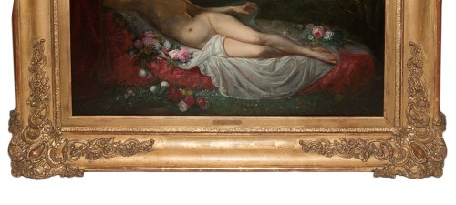 Tableaux et dessins Tableaux XIXe siècle - Femme Nue allongée - J-L Victor VIGER DU VIGNEAU (1819-1879)