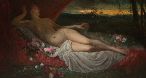 XIXe siècle - Femme Nue allongée - J-L Victor VIGER DU VIGNEAU (1819-1879)