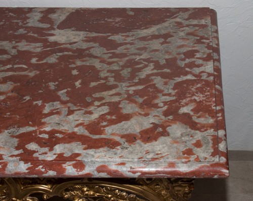 Console en bois sculpté et doré époque Régence - Régence