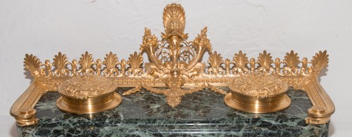 Encrier en marbre et bronze doré F Barbedienne - Galerie Lauretta