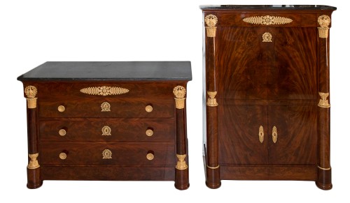 Secrétaire et commode époque Empire estampillé C. LEMARCHAND