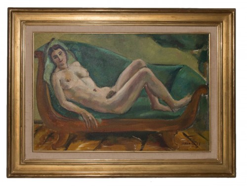 "Femme nue à la méridienne"- Jules CAVAILLES daté 1923