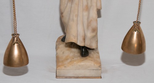 La porteuse d’eau en albâtre et bronze Dominique ALONZO - Sculpture Style Art Déco