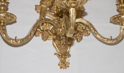 Antiquités - Paire d’appliques en bronze Napoléon III Signée Henri Picard