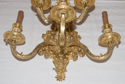 Antiquités - Paire d’appliques en bronze Napoléon III Signée Henri Picard