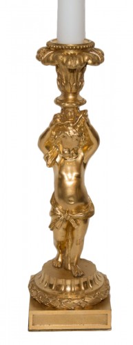 Bougeoir en bronze doré François LINKE
