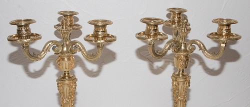 Paire de chandeliers en bronze doré Henri PICARD - Napoléon III