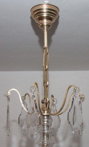 Lustre cage en bronze et cristal circa 1880 - Luminaires Style Napoléon III