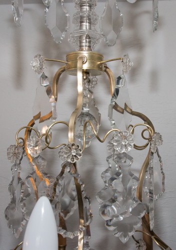 Luminaires Lustre - Lustre cage en bronze et cristal circa 1880