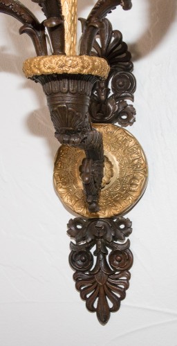 Paire d’appliques en bronze époque Empire - Galerie Lauretta