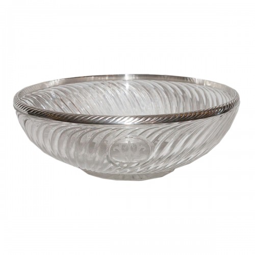 Grande coupe baccarat et argent massif fin XIXe