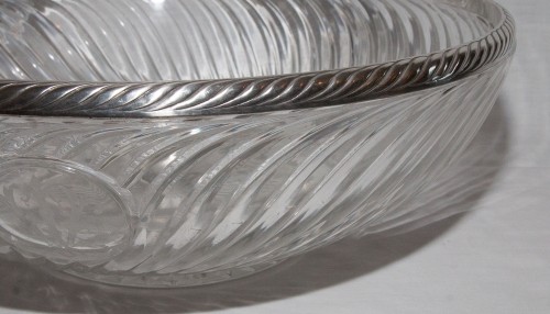 XIXe siècle - Grande coupe baccarat et argent massif fin XIXe