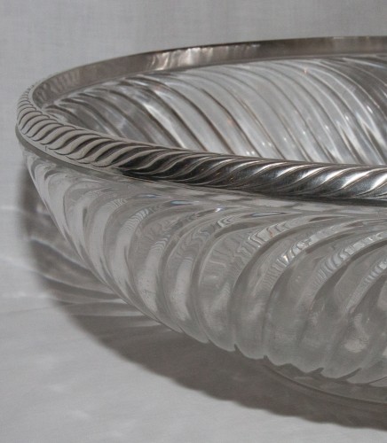 Grande coupe baccarat et argent massif fin XIXe - 