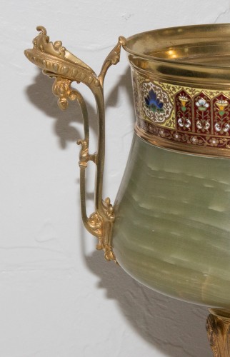 19th century - A late 19th century Onyx, bronze and enamel cup by Eugène Cornu (1827- 1899)