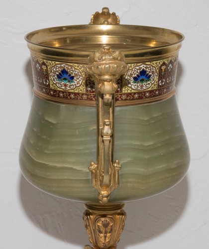 Napoléon III - A late 19th century Onyx, bronze and enamel cup by Eugène Cornu (1827- 1899)