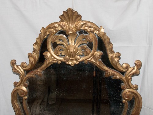 Miroir en bois doré époque Louis XV - Miroirs, Trumeaux Style Louis XV