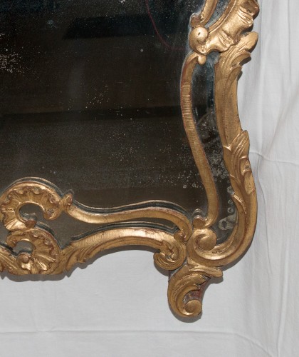 Louis XV - Miroir en bois doré époque Louis XV