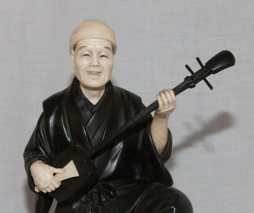 Okimono Joueur de Shamisen Période Meiji - Arts d