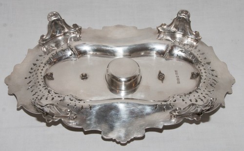  - Victorian silver inkwell