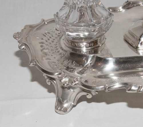 Antiquités - Victorian silver inkwell