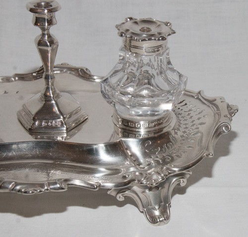 Antiquités - Victorian silver inkwell