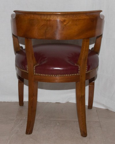 Walnut desk armchair, Restauration period - Restauration - Charles X