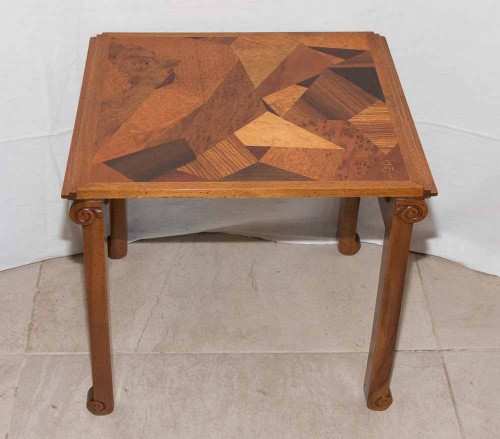 Antiquités - E Gallé - Nesting tables with geometrical decor