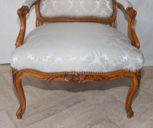 Armchair with flat back, Louis XV period - Louis XV