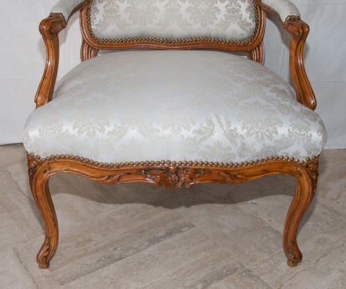 Fauteuil à dossier plat époque Louis XV - Louis XV