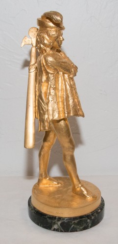XIXe siècle - Ménestrel en bronze doré - E Frémiet (1824-1910)
