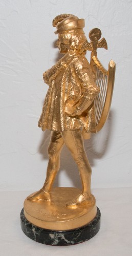 Ménestrel en bronze doré - E Frémiet (1824-1910) - 