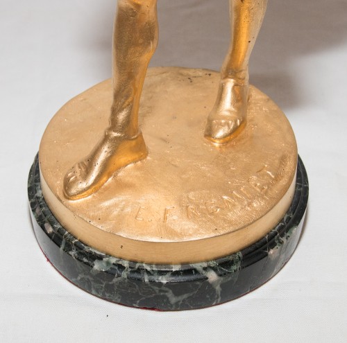 Antiquités - Ménestrel en bronze doré - E Frémiet (1824-1910)