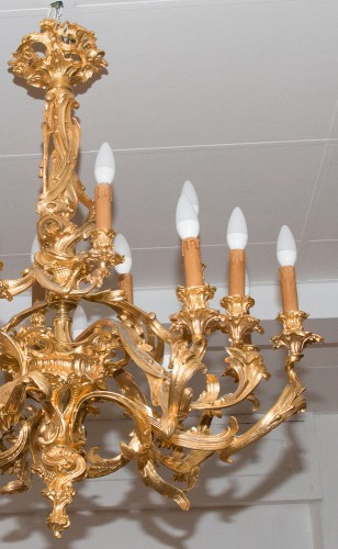 Lighting  - Rocaille chandelier in gilt bronze, Napoleon III period