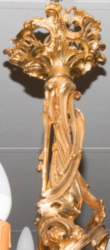 Antiquités - Rocaille chandelier in gilt bronze, Napoleon III period