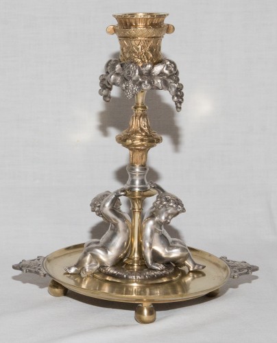 Paire de bougeoirs signés Henri Picard fin XIXe siècle - Luminaires Style Napoléon III