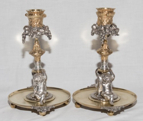 Pair of candlesticks signed Henri Picard late 19th century - 