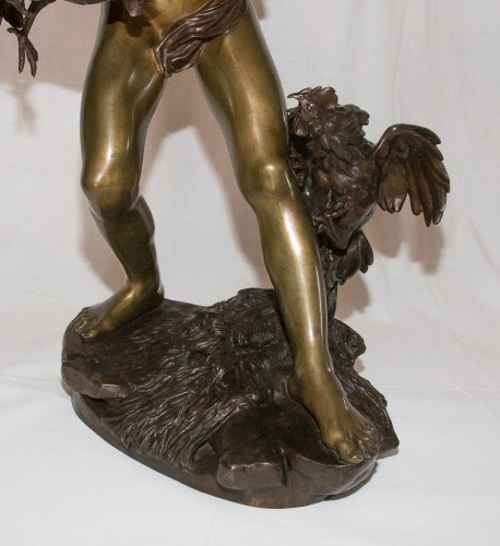 Le Combat de Coqs - Paul Romain Chevré (1866-1914) - Sculpture Style 