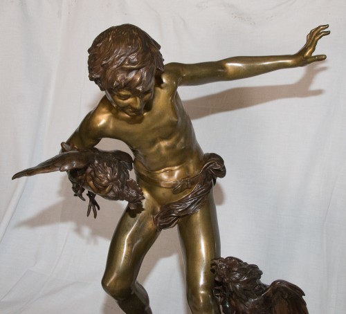 Sculpture Sculpture en Bronze - Le Combat de Coqs - Paul Romain Chevré (1866-1914)