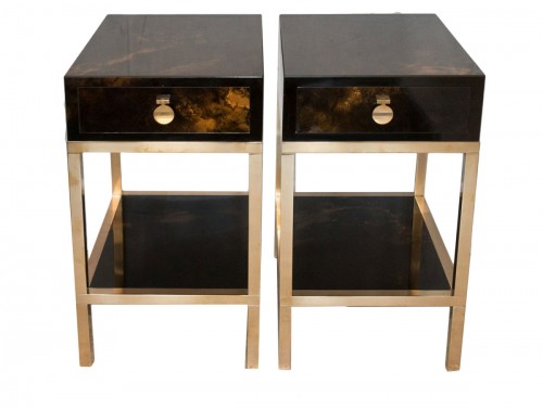 Pair of side table - Guy Lefèvre For Maison Jansen 70&#039;s