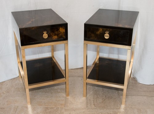 Pair of side table - Guy Lefèvre For Maison Jansen 70&#039;s - Furniture Style 