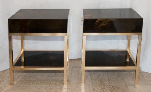 Furniture  - Pair of side table - Guy Lefèvre For Maison Jansen 70&#039;s