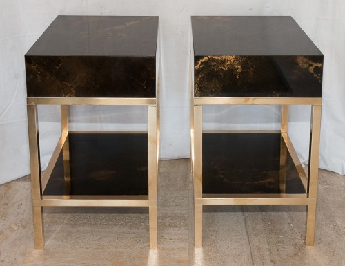 Pair of side table - Guy Lefèvre For Maison Jansen 70&#039;s - 