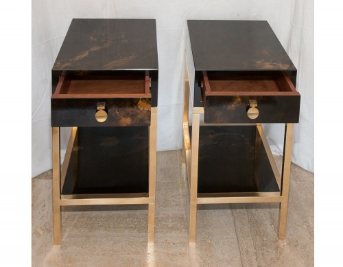 Antiquités - Pair of side table - Guy Lefèvre For Maison Jansen 70&#039;s