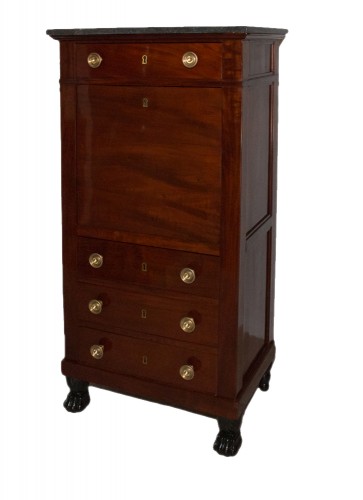 19th century - Small mahogany secrétaire Empire period