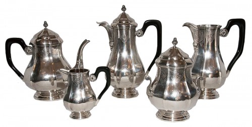 Service of five pieces in solid silver - Auguste Leroy late 19th century