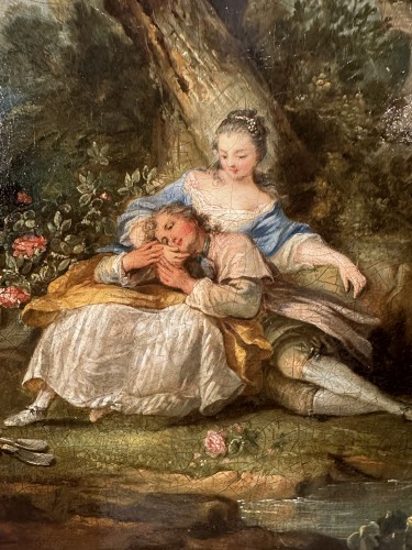 Tableaux et dessins Tableaux XVIIIe siècle - Le tendre repos, attribué à Jean Frédéric Schall, (1752-1825) 